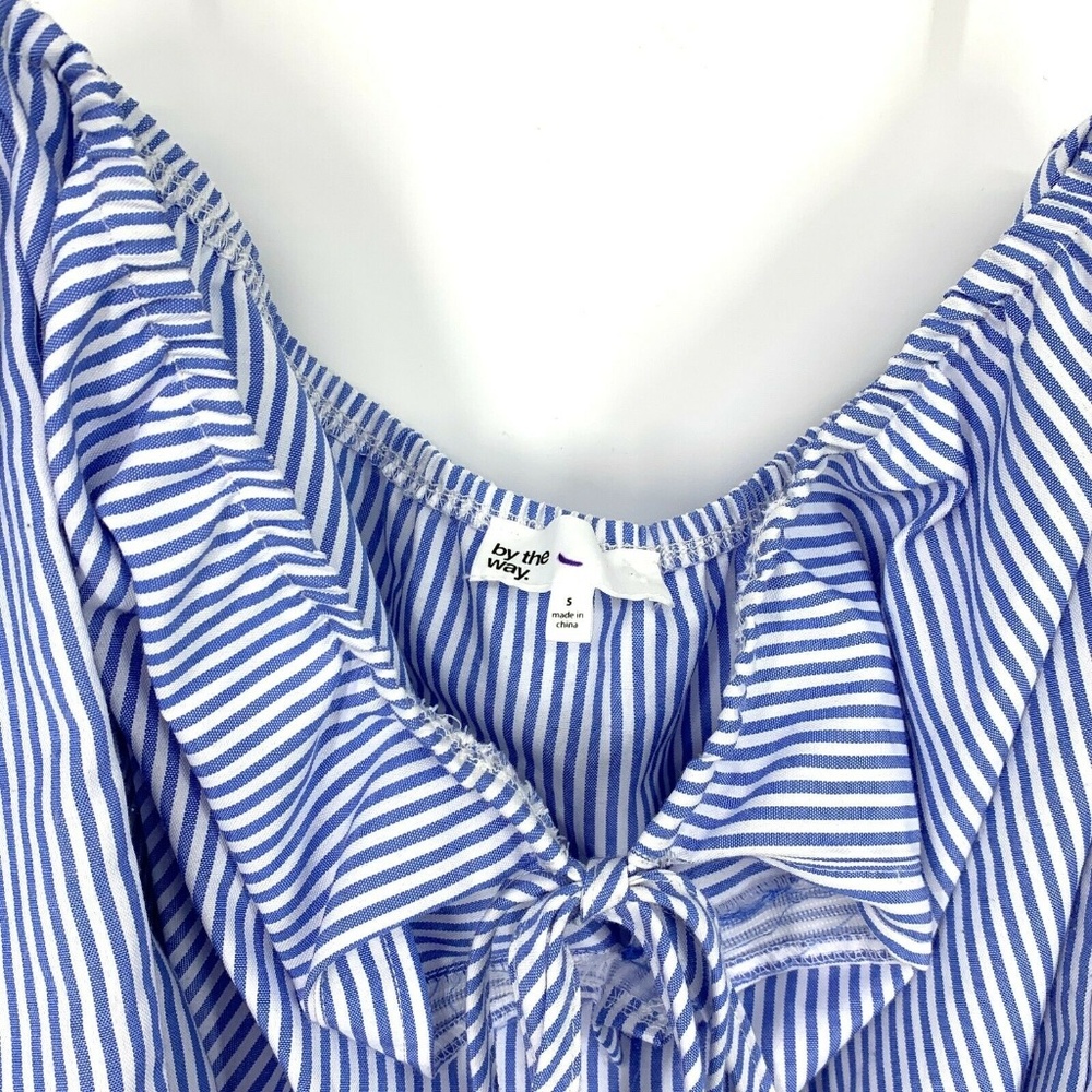 Revolve By The Way Blue Stripe Off Shoulder Top - Picture 2 of 7